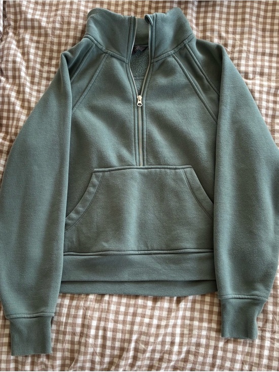Danskin Tops - Danskin Forest Green Quarter-Zip Fleece Pullover